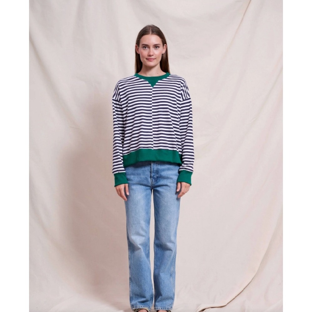 Sundry Asymmetric Stripes Pullover Size XL 100% Cotton Relaxed Lounge USA